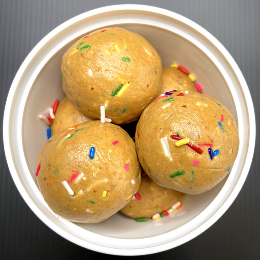 Birthday Cake Protein PB Balls